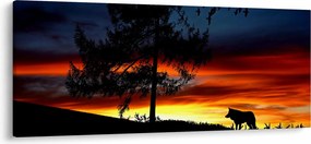 Kép - Farkas sziluettje (120x50 cm)