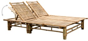 Kétszemélyes bambusz napozóágy párnákkal