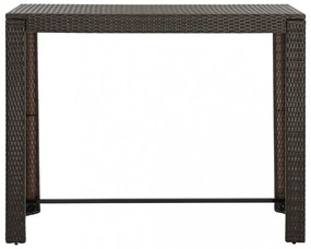 barna polyrattan kerti bárasztal 140,5 x 60,5 x 110,5 cm