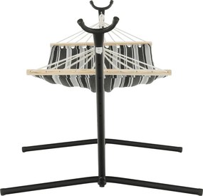 Függőágy állvány nélkül, szürke/fehér, EVANA NEW