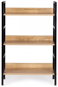 Intenso Home 3 szintes nyitott könyvespolc 60 x 93cm (Sonoma tölgy) | Univerzális tároló állvány fém lábakkal