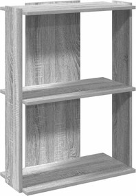 vidaXL 3 szintes szürke sonoma színű szerelt fa könyvespolc 60x30x80cm