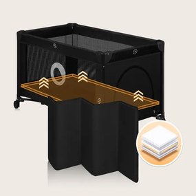 Lionelo - Utazóágy STEFI fekete karbon