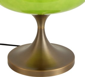 Retro asztali lámpa sötét bronz zöld üveg búrával 31 cm - Glaze