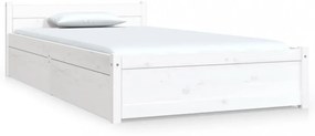 vidaXL fehér ágykeret fiókokkal 90 x 200 cm