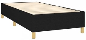 fekete szövet rugós és LED-es ágy matraccal 90x200 cm