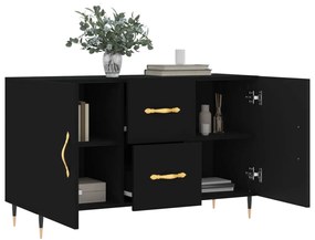 fekete szerelt fa tálalószekrény 100 x 36 x 60 cm