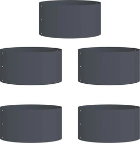 vidaXL Ültető gyűrű 5 pcs Antracit 40 x 40 x 20 cm