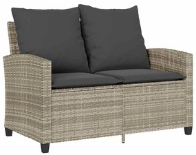 6 részes világosszürke polyrattan kerti ülőgarnitúra párnákkal
