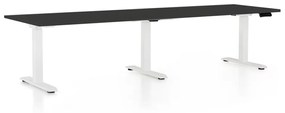 OfficeTech Long állítható magasságú asztal, 260 x 80 cm, fehér alap, fekete