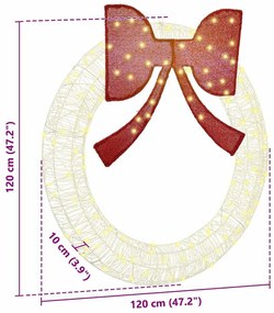 Koszorú 150 LED-del Meleg fehér 120 cm Akril