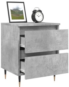 Betonszürke szerelt fa éjjeliszekrény 40x35x50 cm