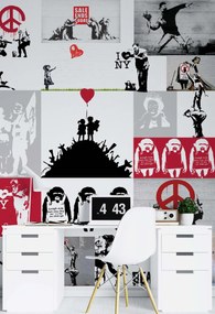 Gario Fotótapéta Banksy mualkotás Anyag: Vlies, Méret: 150 x 210 cm