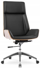 Fekete Eco-bőr Irodai Forgószék WOODY