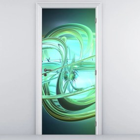 Fotótapéta ajtóra - Zöld absztrakció (95x205cm)