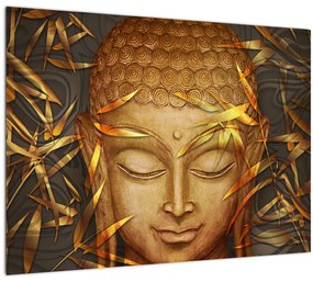 Kép - arany Buddha (üvegen) (70x50 cm)