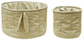 Világoszöld textil gyerek tárolódoboz szett 2 db-os ø 30x20 cm Bambie Olive – Lorena Canals