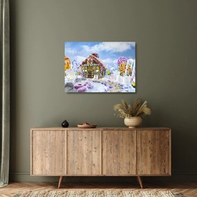 Kép - mézeskalács ház (üvegen) (70x50 cm)