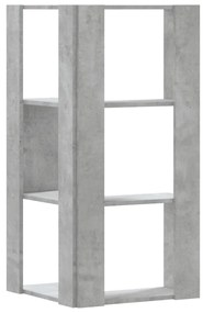 3 szintes betonszürke szerelt fa sarok könyvespolc 50x50x102 cm