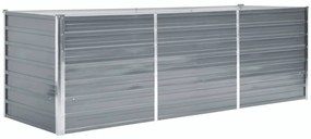 vidaXL szürke horganyzott acél kerti magaságyás 240 x 80 x 77 cm