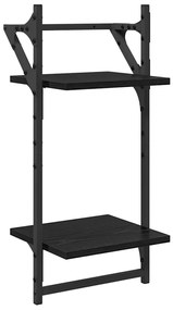 vidaXL Fali polc készlet 6 pcs Fekete tölgy 100 x 25 x 30 cm Faanyag