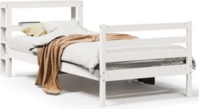 vidaXL fehér tömör fenyőfa ágykeret matrac nélkül 90 x 190 cm