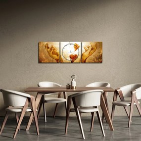 Kép - Szeretettel teli kezek festménye (órával) (90x30 cm)