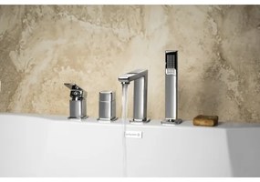 Sapho - TURSI 4-lyukú kádcsaptelep, fényes króm