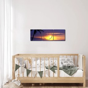 A naplemente képe a tenger felett (órával) (90x30 cm)