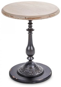 Provanszi kecses lábú kerek asztal, natúr asztallap 63x50x50cm