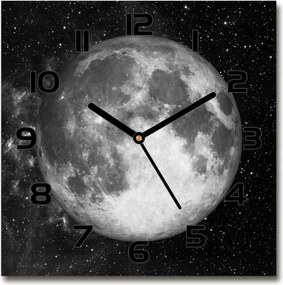 Üveg falióra négyzet alakú Hold 30x30 cm