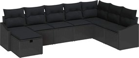 vidaXL Kerti Kanapé Szett párnával tárolóval 8 pcs polirattan