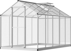 Outsunny Kertészeti Üvegház 3 x 2 m Alumínium Polikarbonát 5.5m² Alap Ventilációs Ablak Zárral | Aosom
