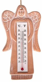 Suzane angyal kerámia hőmérő, barna , magasság 18 cm