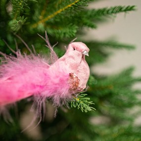 Rózsaszín páva klipszel, 25 x 8 x 6 cm, 4 darabosszett