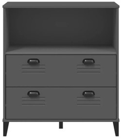 VIKEN antracitszürke szerelt fa könyvszekrény 80 x 40 x 90 cm