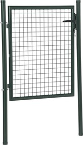 HOMCOM Acél Kerti Kapu Zárható Fogantyúval és 3 Kulccsal, Kerítésajtó Kültéri Teraszhoz 97x150 cm Zöld | Aosom