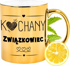 Arany csillogó bögre szakszervezeti ajándék fényképes nyomtatással