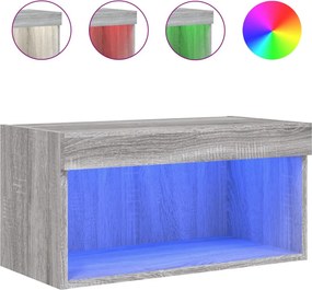 vidaXL szürke sonoma színű TV-szekrény LED-világítással 60x30x30 cm
