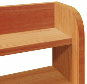 viaszbarna tömör fenyőfa fejtámla polcokkal 120 cm