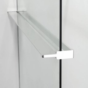Stuxi Milano Gate Plus 2 falsíkra szerelhető, két oldalfalas walk-in zuhanyfal, 80x90 cm, 8 mm vastag vízlepergető biztonsági üveggel, helytakarékos sarokmerevítőkkel