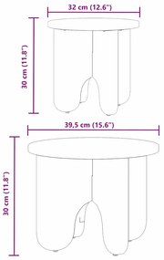 Dohányzóasztal 2 pcs Viaszbarna 39.5 x 39.5 x 30 cm