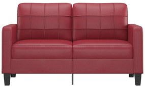 vidaXL 2 személyes bordó színű műbőr kanapé 140 cm
