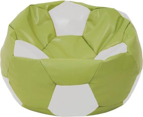 Baby Ball babzsákfotel - műbőr - zöld/fehér - 70 liter