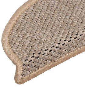 15 db szizál hatású világos bézsszínű lépcsőszőnyeg 56x17x3 cm