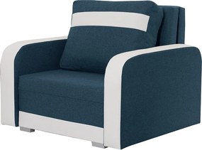 KONRAD fotelágy Sötétkék/fehér