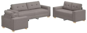 3 részes kanapé szett párnákkal, taupe anyaggal