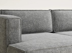 Szürke zsenília kinyitható-tárolóhelyes sarokkanapé (bal oldali-heverő résszel) Velto – Maison de Rêve