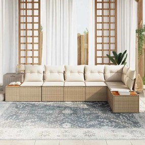 Kerti Kanapé Szett 6 pcs bézs és krémszínű 319 x 154 x 85 cm