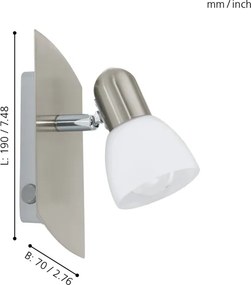 EGLO 90982 - ENEA spotlámpa 1xE14/40W matt nikkel/szatén